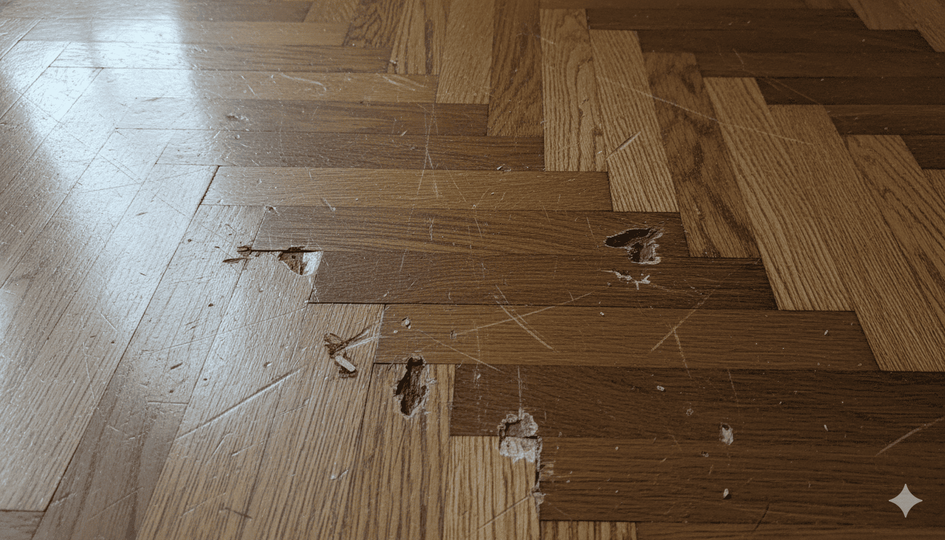 Повреждения паркета
